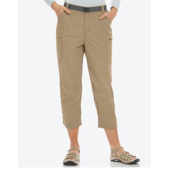 L.L. Bean Women Large Regular Beige Tropic wear High Rise Straight-Leg Capri - Picture 1 of 8